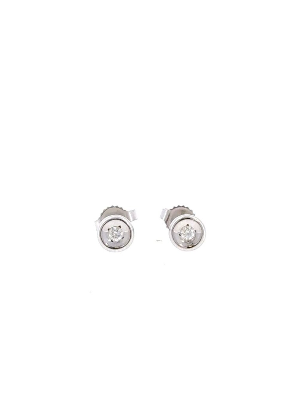 Robert Coin 18KW Diamond Stud Earrings 0.08ctw